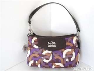   Madison Chain Link Purple Brown Top Handle Shoulder Satchel Handbag