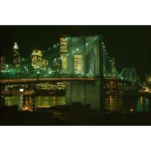  Brooklyn Bridge at Night   24x36 Poster (p10 