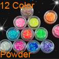 72 Pot Nail Art 6Kind of Glitter Decoration Powder Crush Shell Bead 