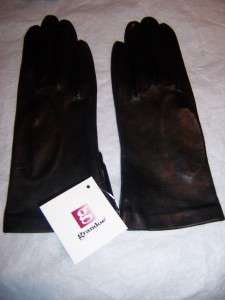 Grandoe Black 100% Silk Lined Leather Gloves  