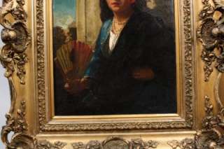 JOHN BAGNOLD BURGESS ENGLISH MASTER MUSEUM QUALITY FEMALE PORTRAIT OIL 