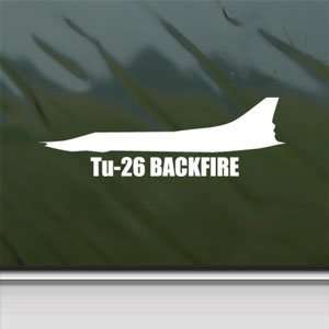  Tu 26 BACKFIRE White Sticker Military Soldier Laptop Vinyl 