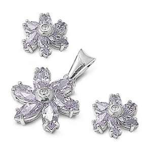   68 inch) Earrings Height 13 mm (0.51 inch) Stone Lavender & Clear CZ