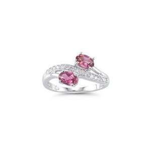  0.15 Cts Diamond & 0.81 Cts Pink Tourmaline Ring in 14K 