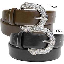 Adi Womens Rhinestone Accent Leather Belt  