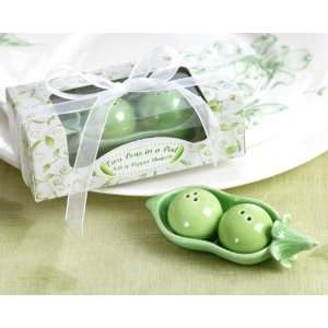  Two Peas in a Pod   Ceramic Salt and Pepper Shakers in Ivy 
