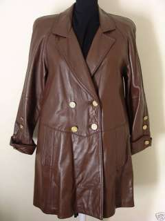 Tibor Brown S swing leather coat .  