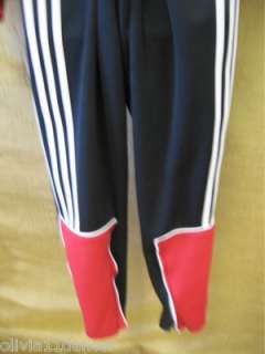   ADIDAS red & black track suit jacket pants retro hip hop 1980s  