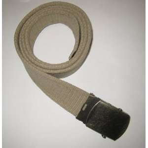  New Khaki Colored Cotton Web Military Style Belt 48 