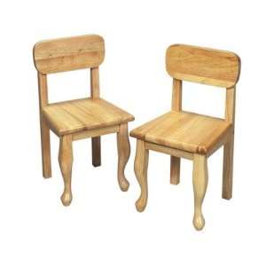  Gift Mark Queen Anne Chairs Set of Two in Natural 
