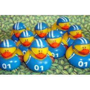  12 Football Rubber Ducks Blue Shirts 
