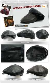 New Mens Black Flat Cap Genuine Leather Cabbie Hat Gatsby Ivy Irish 