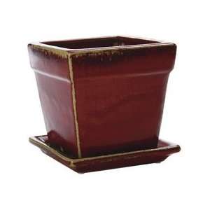  4 each New England Reaction Square Oxblood Pot (361526 