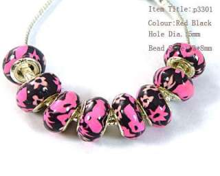 p330 Ladys Trendy Colorful Crystal Spacer Loose Bead Fit Bracelet 