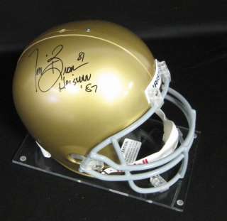 Tim Brown Notre Dame Auto/Signed Inscribed 87 Heisman Full Size Helmet 