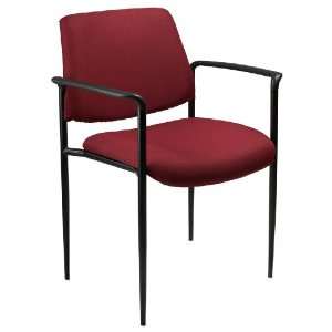  Boss Square Back Diamond Stacking Chair W/Arm in Burgundy 