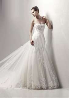   lace beaded sweetheart neckline soft tulle A line bridal wedding dress
