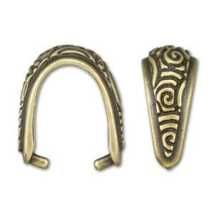    Brass Oxide Pewter Spiral Pinch Bail Arts, Crafts & Sewing