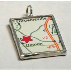  Denver Colorado Map Pendant 
