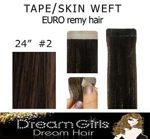 EUROPEAN TAPE/SKIN WEFT Remy Human Hair Extensions #2 24 40pcs 