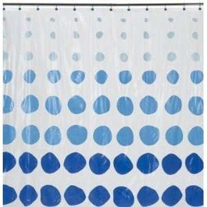 60s Dots Blue Circles Vinyl Shower Curtain 
