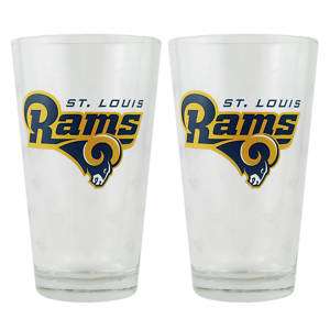 ST LOUIS RAMS NFL 2 Pint Glass Set BRAND NEW  