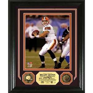  Cleveland Browns Brady Quinn Gold Coin Photo Mint With Two 