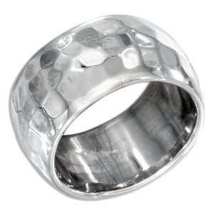    Sterling Silver 10mm Hammered Wedding Band Ring (size 10) Jewelry