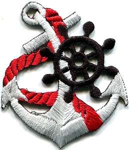 Anchor tattoo navy biker retro ship boat sea sew applique iron on 