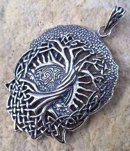 STERLING SILVER TREE OF LIFE CELTIC KNOTWORK PENDANT  