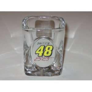  JIMMIE JOHNSON #48 NASCAR Logo SHOT GLASS with Pewter Logo 