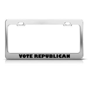 Vote Republican Political license plate frame Stainless Metal Tag 