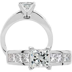 0.75 Carat Princess Cut Center Diamond Ring Carat Total 