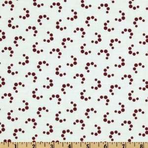  44 Wide Mix & Match Retro Dots Burgundy/Ivory Fabric By 