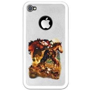  iPhone 4 or 4S Clear Case White Wild Horses Everything 