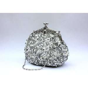  NWT Shiny Sequined Bridal Accessories Satin Handbag with 