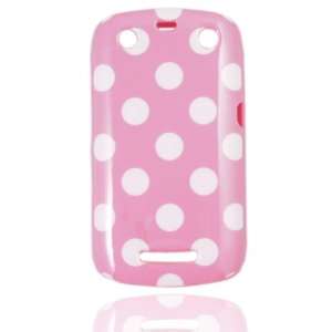  Pink Polka Dot Flex Gel Case for Blackberry Curve 9350 