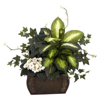   /Puff/African Violet Dieffenbachia & Ivy with Chest Silk Plant  
