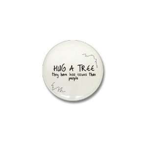  Hug a Tree Earth day Mini Button by  Patio, Lawn 