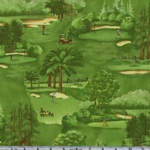  45 Wide Golf Scenic Green Fabric By The Yard Arts 