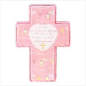 Religious Christian Wall Pink Prayer Cross for Baby Girl  