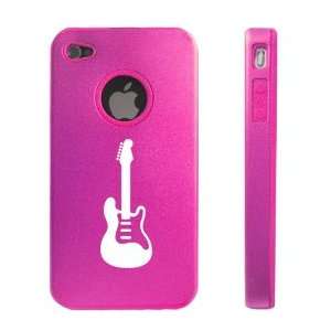 iPhone 4 4S 4G Hot Pink D1941 Aluminum & Silicone Case Cover Guitar 