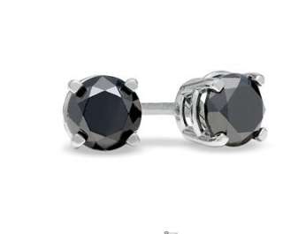 00 CT Black Diamond Stud Earrings 14k White Gold  