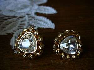 Swarovski Faceted Clear Crystal Clip On Earrings   SAL  