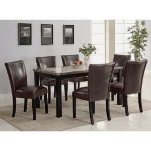    Crawford 7 Piece Dining Table Set in Dark Brown Furniture & Decor