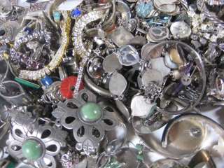 05lbs Wholesale Lot Scrap Sterling Silver Jewelry Stones Chains 