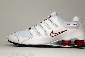 Nike Shox NZ White Red Mens Running Sneakers  