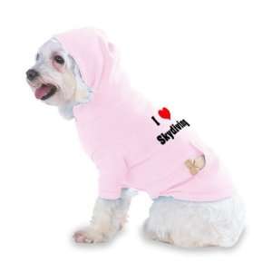 Love/Heart Skydiving Hooded (Hoody) T Shirt with pocket for your Dog 