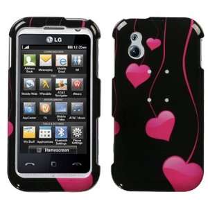  Love Drops Black Shield Protector Case for LG Arena GT950 
