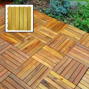   Horizontal Slat Design   Interlocking Wood Deck Tile 